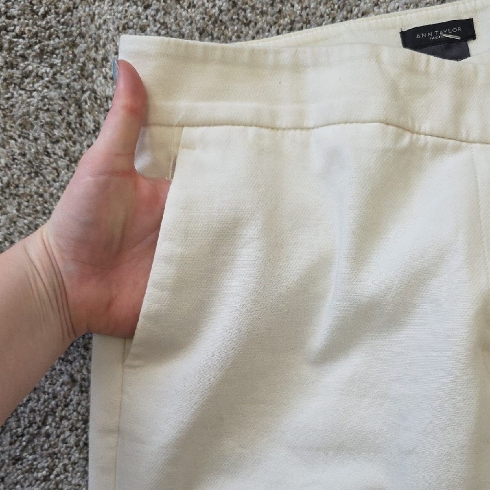 Ann Taylor Cream Signature Pants - Picture 6 of 8